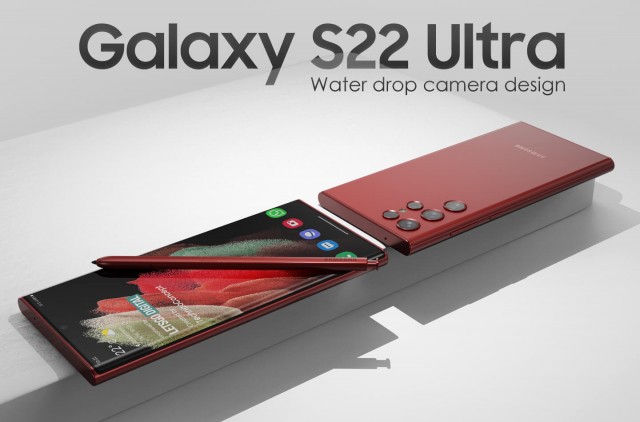 Samsung Galaxy S22 Ultra render con diseño de cámara de gota de agua (imagen: LetsGoDigital)